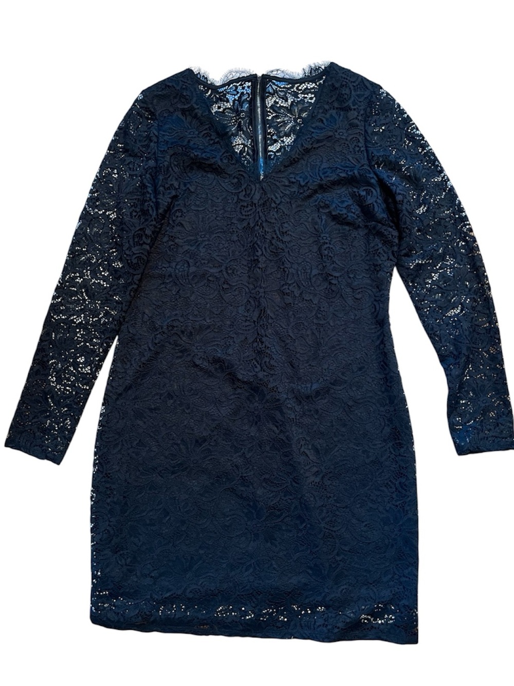 Black Lace Long-Sleeve Sheath Dress